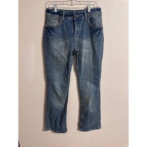 9.8 NINE.EIGHT  Studded‎ Pockets Denim Jeans Acid Wash Bootcut Style Size 6